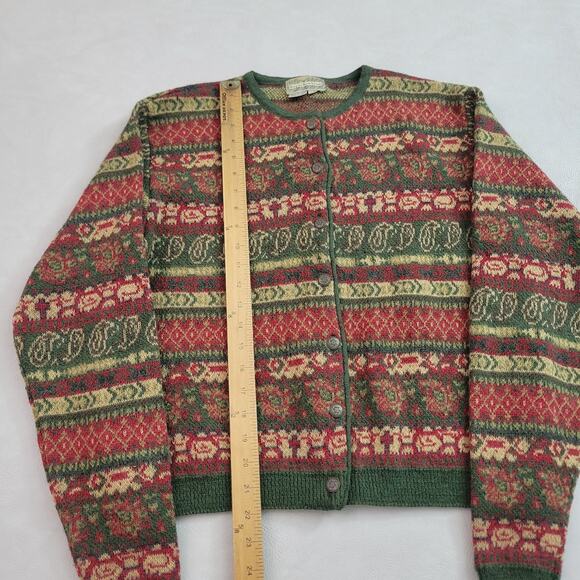 VTG Royal Robbins Wool Womens Cardigan Sweater Small Paisley Grandma Core - Picture 6 of 9